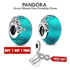 ANNUAL GIFT-AWAY OFFER: PANDORA Faceted Murano Glass Friendship Charm w/box